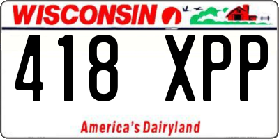 WI license plate 418XPP