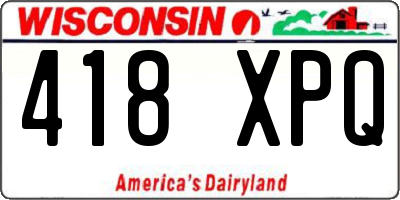 WI license plate 418XPQ