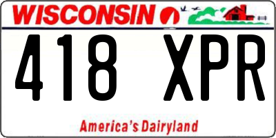 WI license plate 418XPR