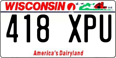 WI license plate 418XPU