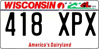 WI license plate 418XPX