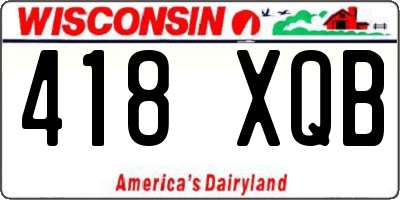 WI license plate 418XQB