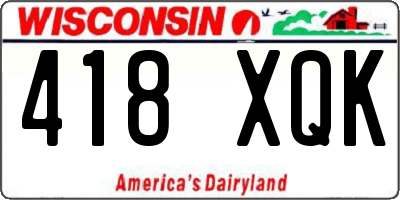 WI license plate 418XQK