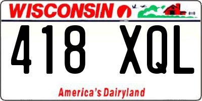 WI license plate 418XQL