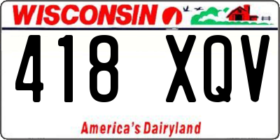 WI license plate 418XQV