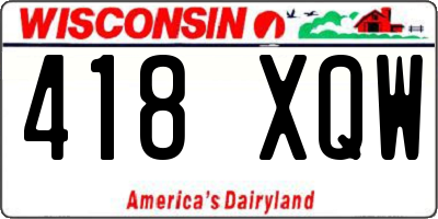 WI license plate 418XQW