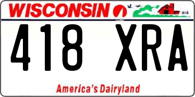 WI license plate 418XRA