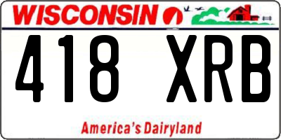 WI license plate 418XRB