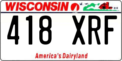 WI license plate 418XRF