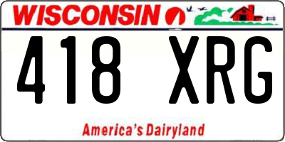 WI license plate 418XRG