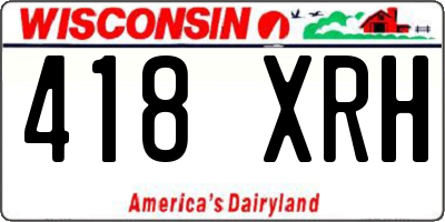 WI license plate 418XRH