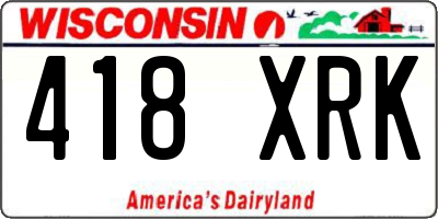 WI license plate 418XRK