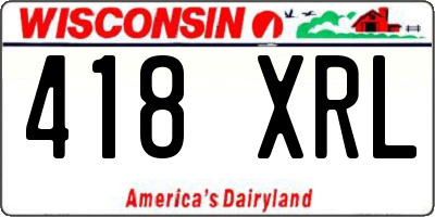 WI license plate 418XRL