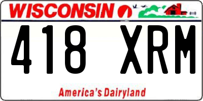 WI license plate 418XRM