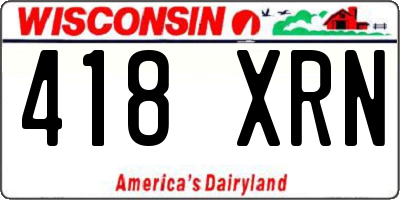 WI license plate 418XRN