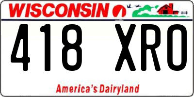 WI license plate 418XRO