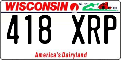 WI license plate 418XRP