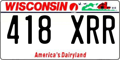 WI license plate 418XRR