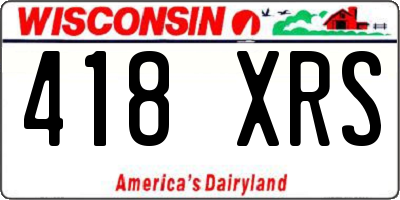 WI license plate 418XRS