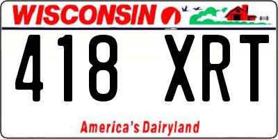 WI license plate 418XRT