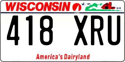 WI license plate 418XRU
