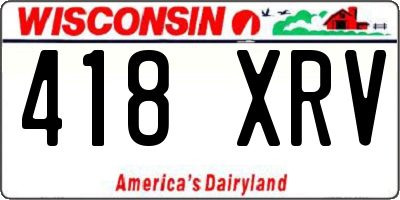 WI license plate 418XRV