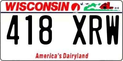 WI license plate 418XRW