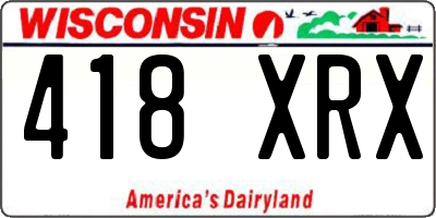 WI license plate 418XRX