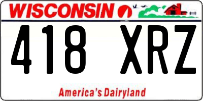WI license plate 418XRZ
