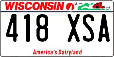 WI license plate 418XSA