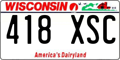 WI license plate 418XSC