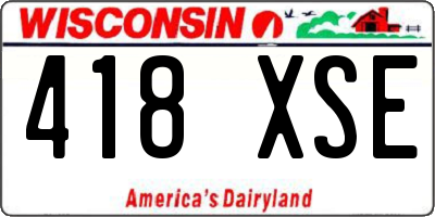 WI license plate 418XSE