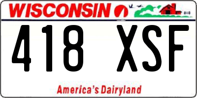 WI license plate 418XSF