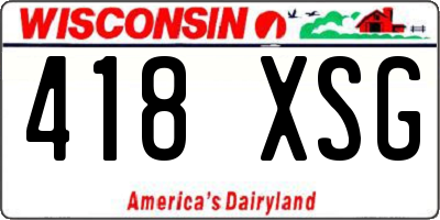WI license plate 418XSG