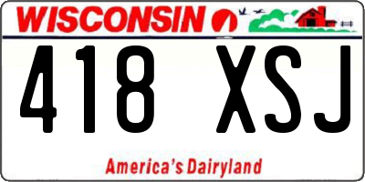 WI license plate 418XSJ