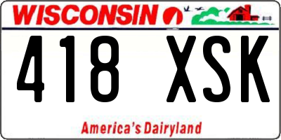 WI license plate 418XSK