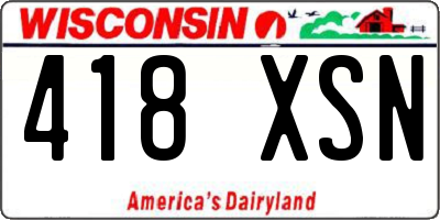 WI license plate 418XSN