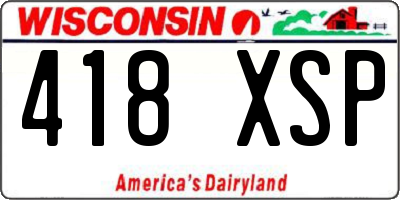 WI license plate 418XSP