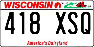 WI license plate 418XSQ
