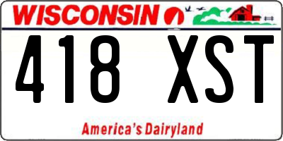 WI license plate 418XST