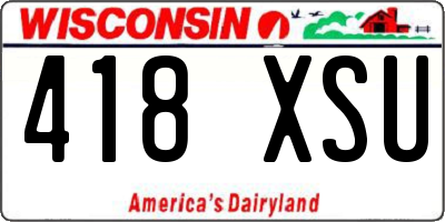 WI license plate 418XSU