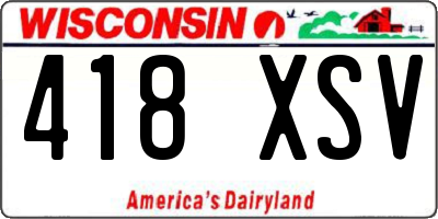 WI license plate 418XSV
