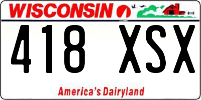 WI license plate 418XSX