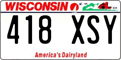 WI license plate 418XSY