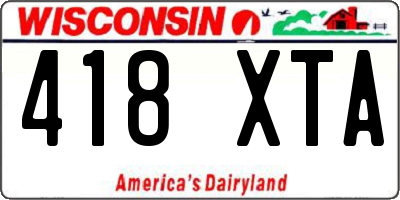 WI license plate 418XTA