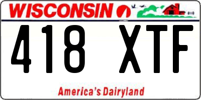 WI license plate 418XTF