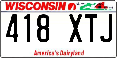 WI license plate 418XTJ
