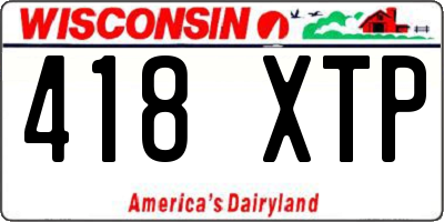 WI license plate 418XTP
