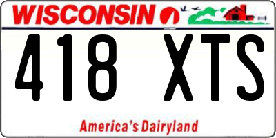WI license plate 418XTS