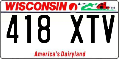 WI license plate 418XTV